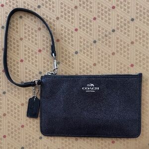 Coach Black Glitter Wristlet Clutch